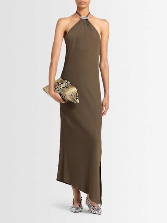 The Attico Halter viscose crepe long dress