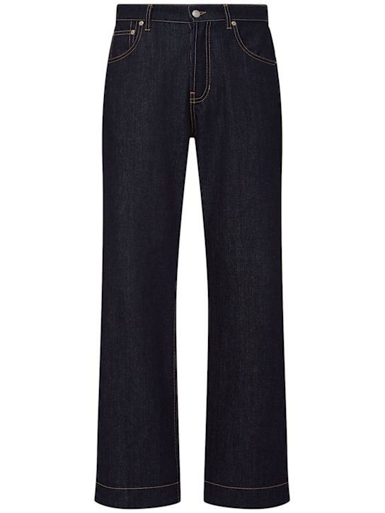 McQueen Cotton denim wide leg jeans