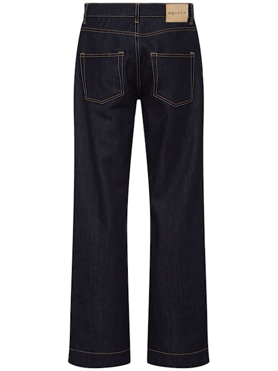 McQueen Cotton denim wide leg jeans