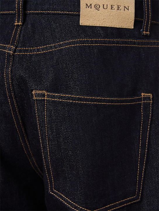 McQueen Cotton denim wide leg jeans