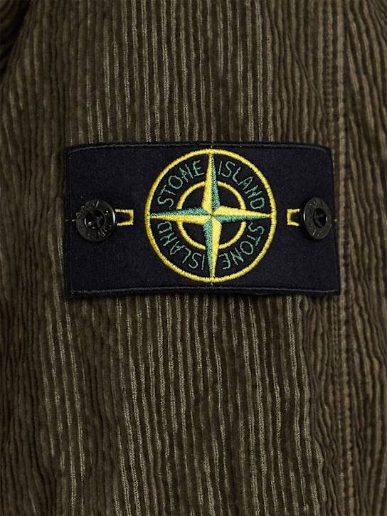 Stone Island Long cotton blend corduroy parka