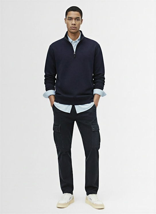 Stone Island L/s brushed cotton polo