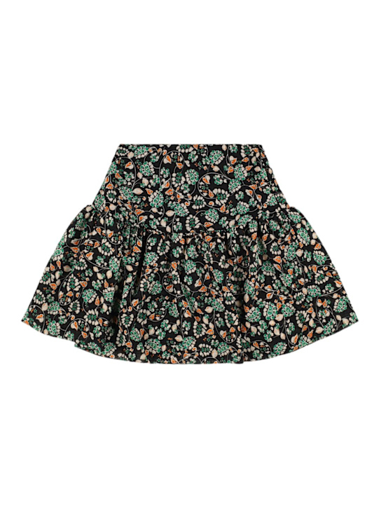 INDEE Printed poly blend skirt w/ ruffles