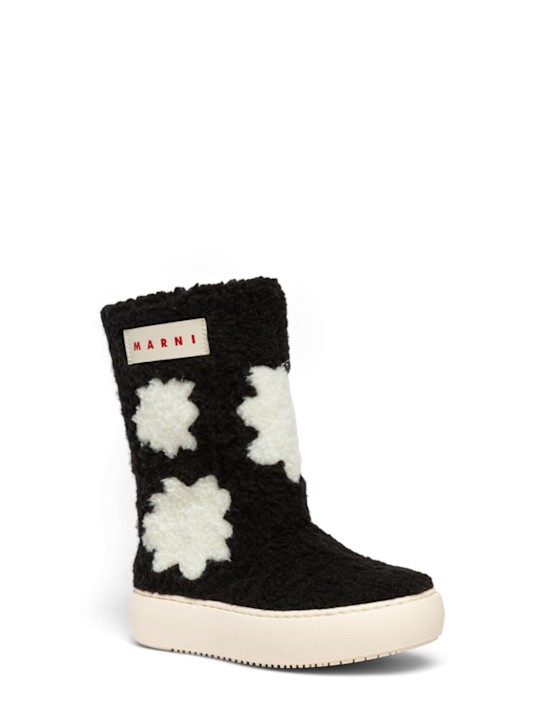 Marni Junior Plush & leather boots