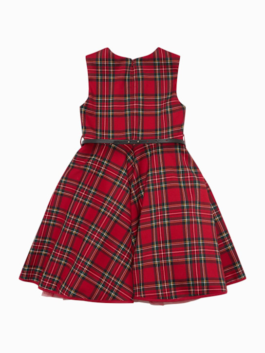 Monnalisa Tartan print poly blend dress 3 Monnalisa Tartan print poly blend dress