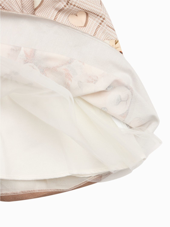 Monnalisa Printed cotton blend jersey dress w/bow