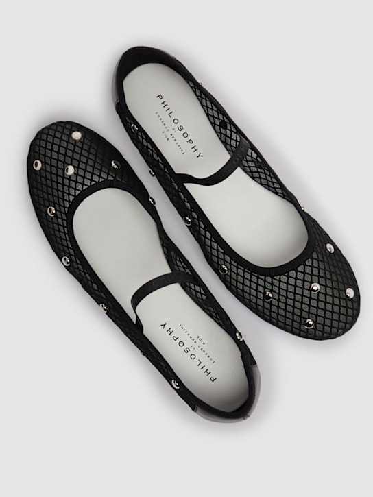 Philosophy Embellished fishnet ballerinas