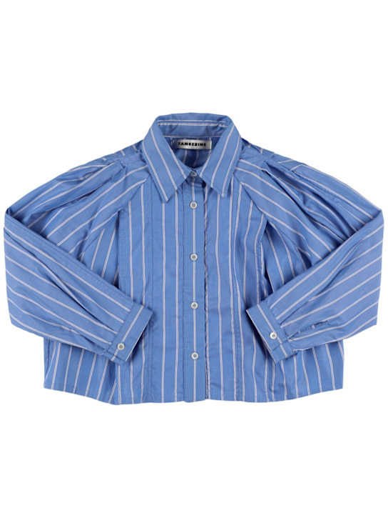 TANGERINE Striped seersucker long sleeve shirt