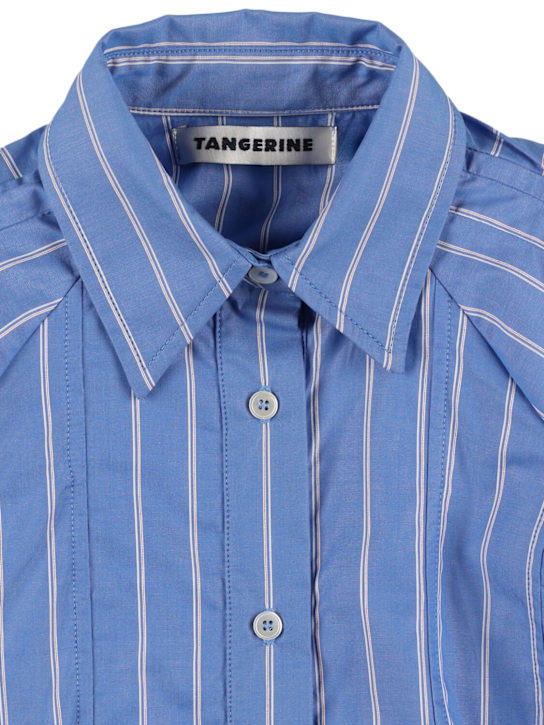 TANGERINE Striped seersucker long sleeve shirt