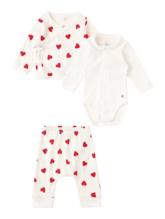 Petit Bateau Cotton cardigan, bodysuit & pants