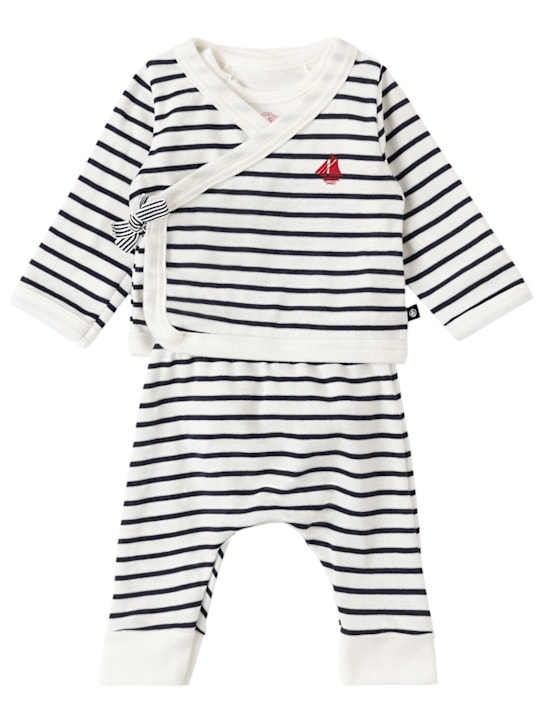 Petit Bateau Cotton cardigan, bodysuit & pants