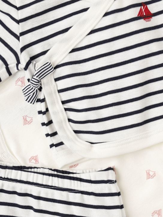 Petit Bateau Cotton cardigan, bodysuit & pants