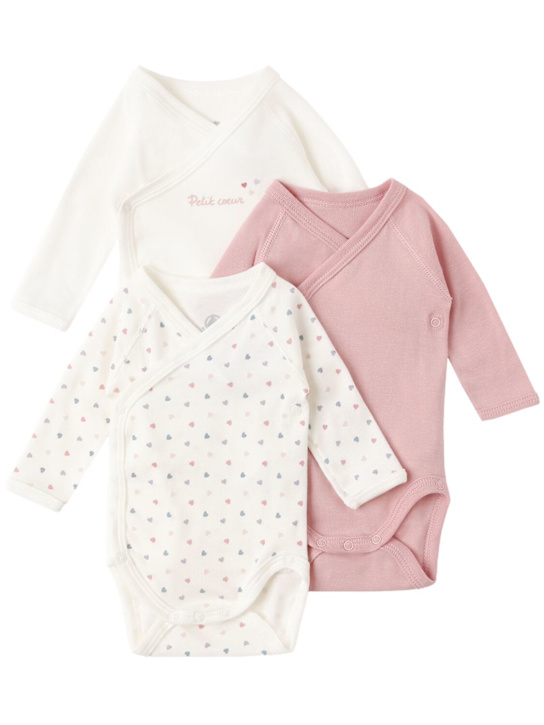Petit Bateau Set of 3 printed cotton bodysuits