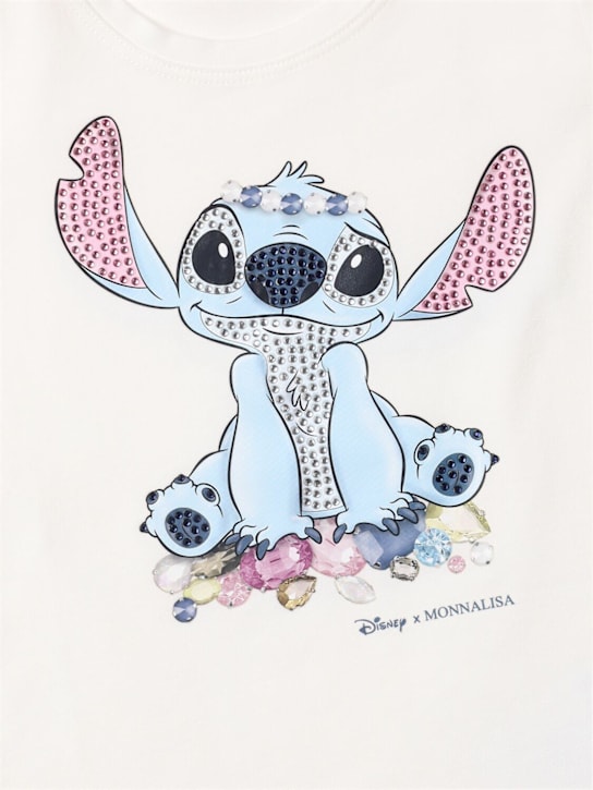 Monnalisa Stitch print cotton blend jersey t-shirt