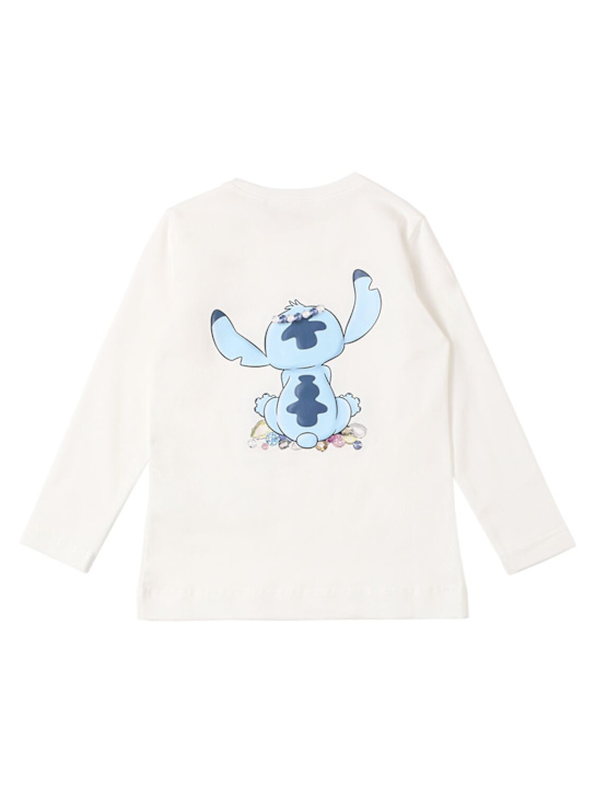 Monnalisa Stitch print cotton blend jersey t-shirt 6 Monnalisa Stitch print cotton blend jersey t-shirt