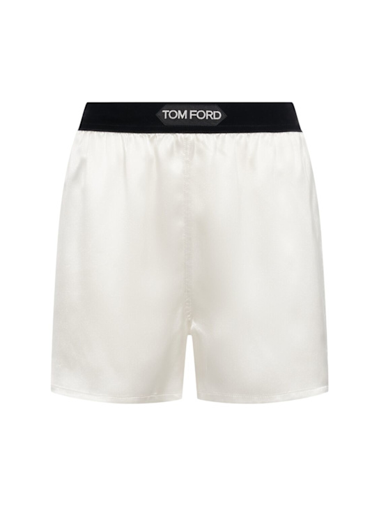 Tom Ford Logo silk satin mini shorts