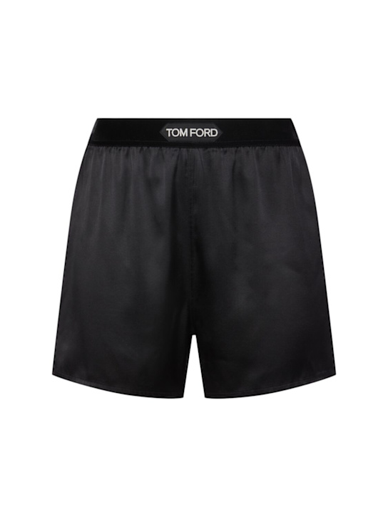 Tom Ford Logo silk satin mini shorts