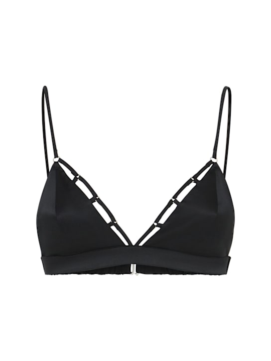 Fleur Du Mal Cage luxe silk triangle bra