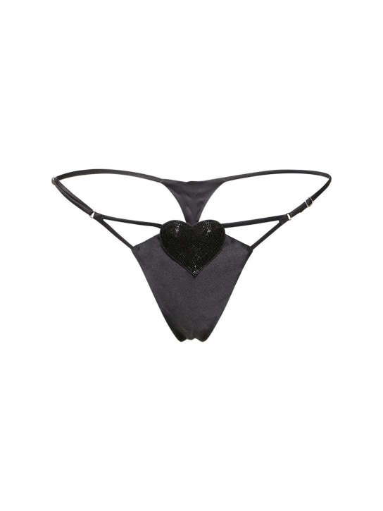 Fleur Du Mal Queen of Hearts silk thong