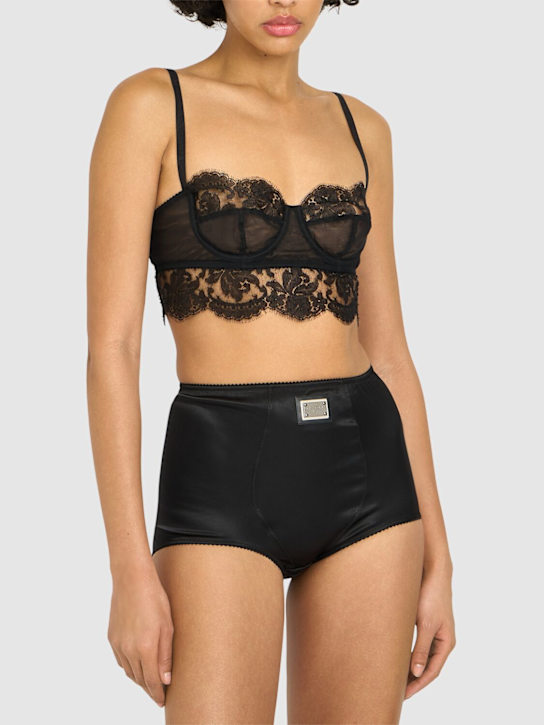 Dolce&Gabbana High waist stretch silk satin briefs