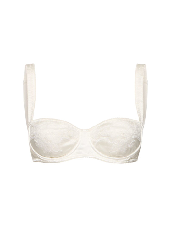 Dolce&Gabbana Silk satin stretch underwire bra w/lace