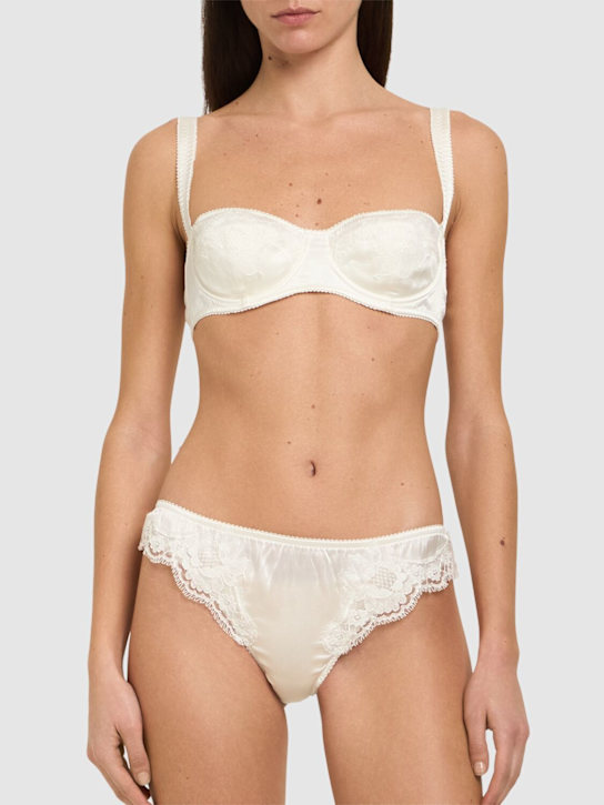 Dolce&Gabbana Silk satin stretch underwire bra w/lace