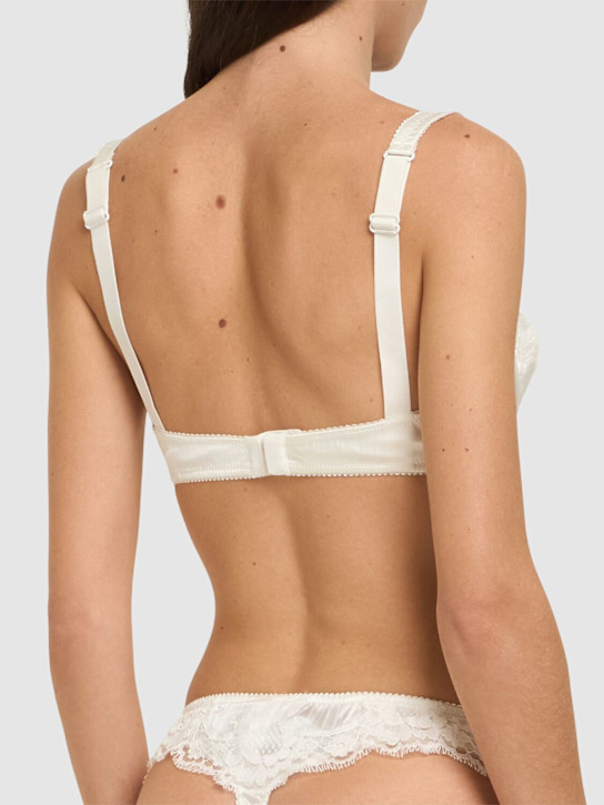 Dolce&Gabbana Silk satin stretch underwire bra w/lace