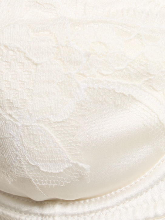 Dolce&Gabbana Silk satin stretch underwire bra w/lace