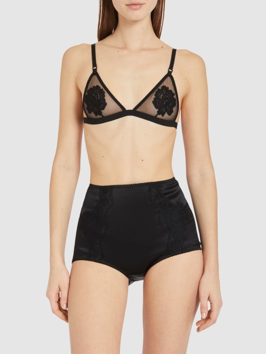 Dolce&Gabbana Silk satin stretch briefs w/lace detail