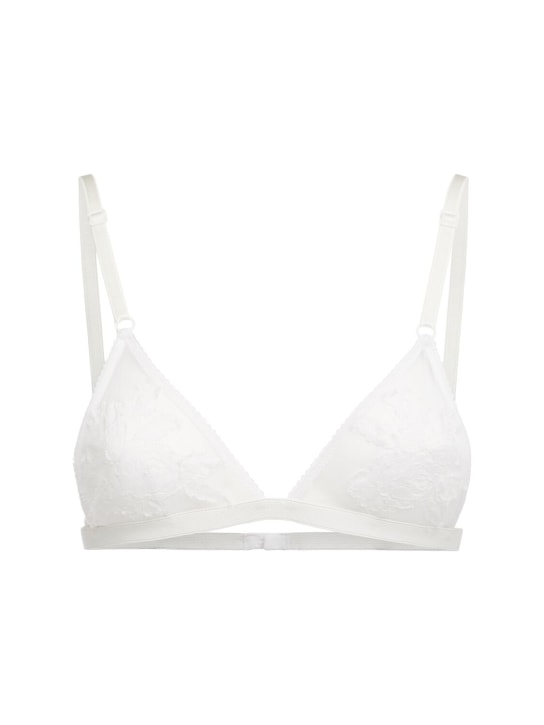 Dolce&Gabbana Tulle triangle bra w/ lace embroidery