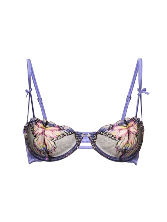 Fleur Du Mal Butterfly embroidered balconette bra