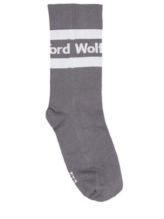 Wolford Logo rib knit cotton blend socks