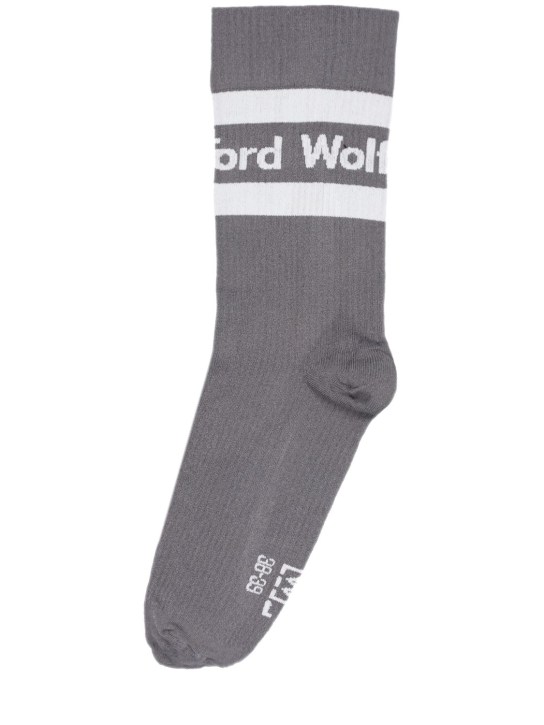 Wolford Logo rib knit cotton blend socks