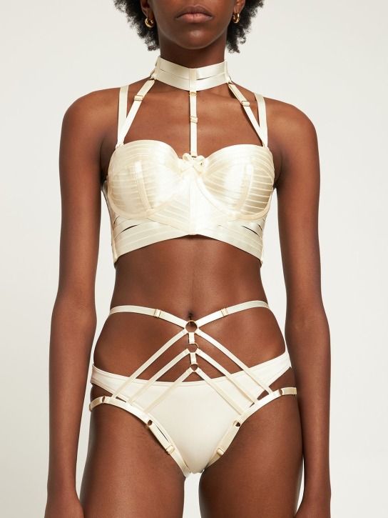 Bordelle Art Deco open satin briefs