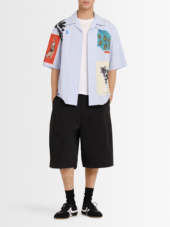Marni Mixed media striped poplin shirt