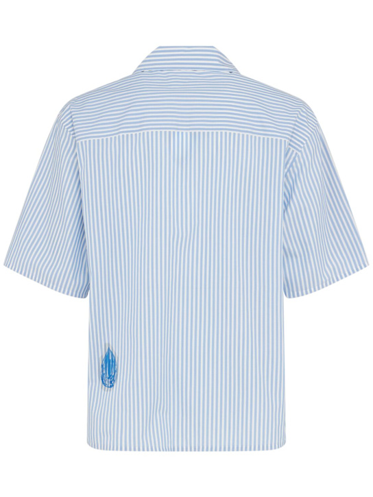 Marni Mixed media striped poplin shirt