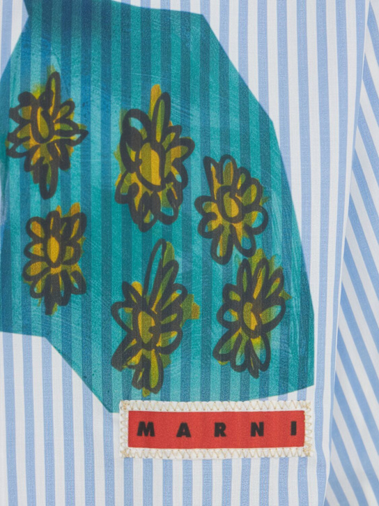 Marni Mixed media striped poplin shirt