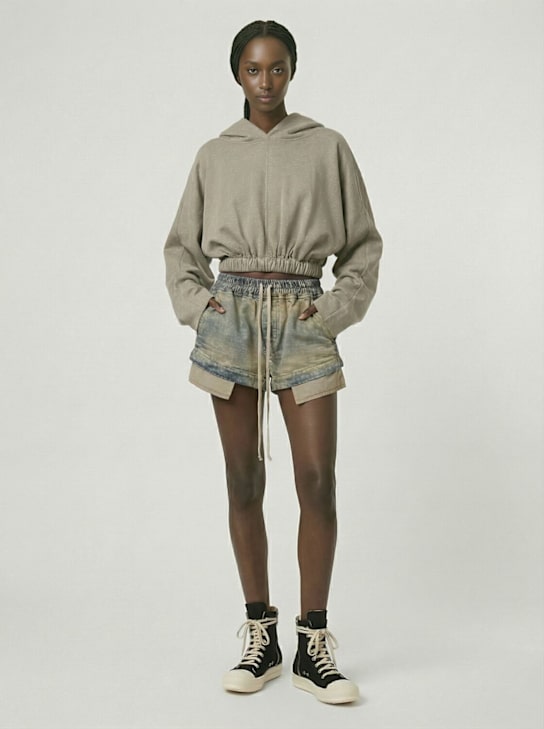 Rick Owens DRKSHDW Jersey cropped hooded sweatshirt