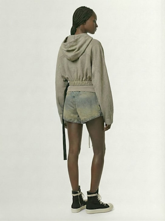 Rick Owens DRKSHDW Jersey cropped hooded sweatshirt 3 Rick Owens DRKSHDW Jersey cropped hooded sweatshirt