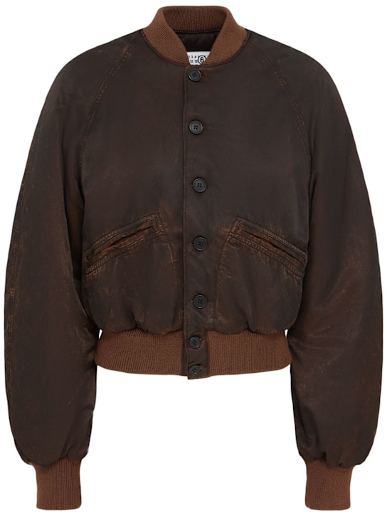 MM6 Maison Margiela Washed cotton viscose satin bomber