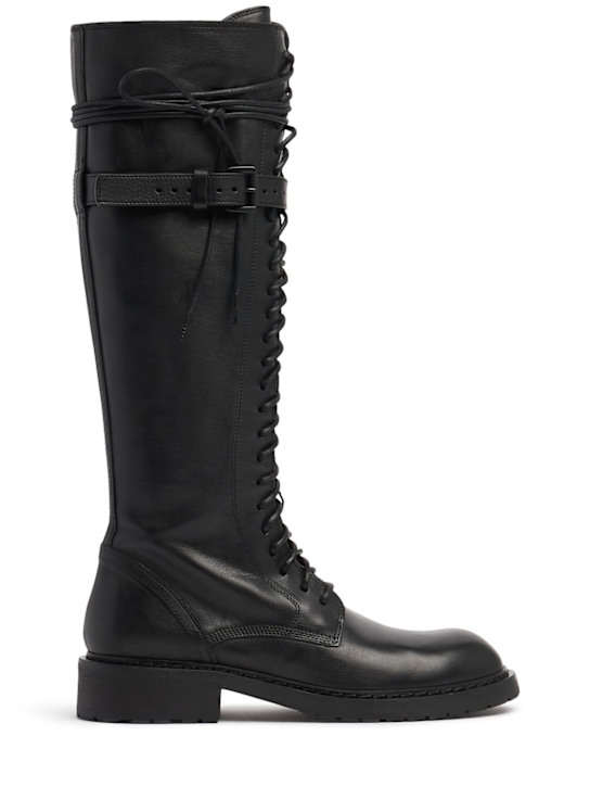 Ann Demeulemeester 25mm Danny leather combat high boots