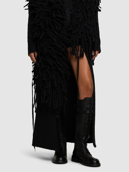 Ann Demeulemeester 25mm Danny leather combat high boots