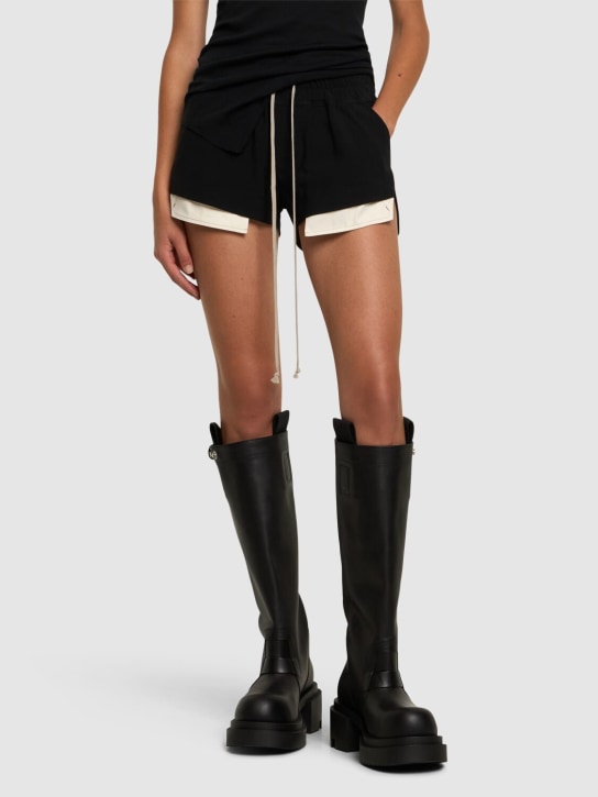 Rick Owens 80mm Bogun leather tall boots