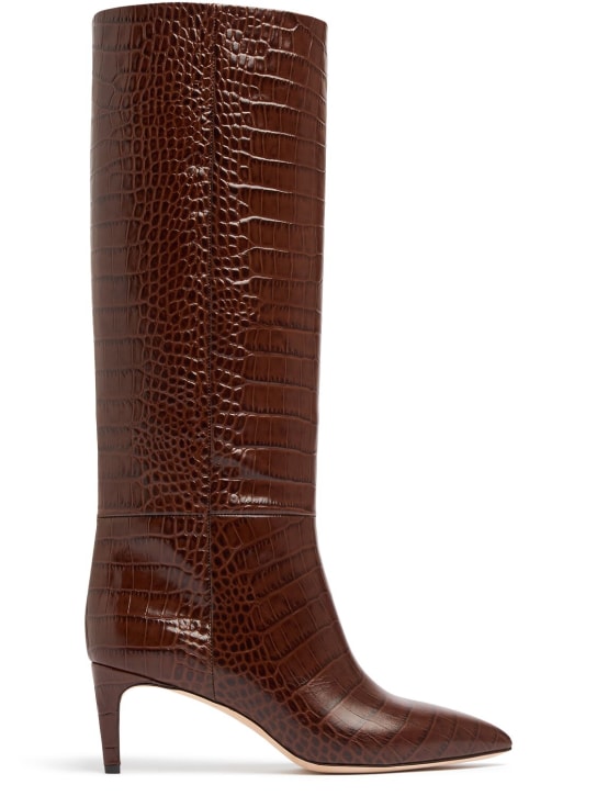 Paris Texas 60mm Stiletto croc embossed boots