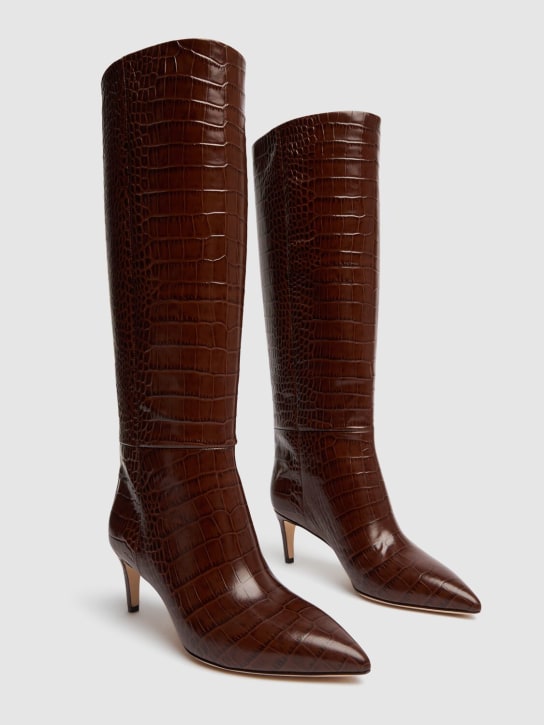 Paris Texas 60mm Stiletto croc embossed boots