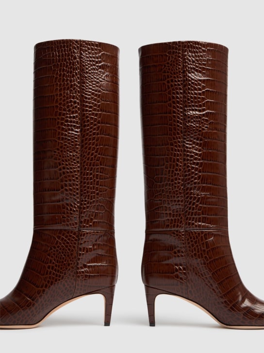 Paris Texas 60mm Stiletto croc embossed boots