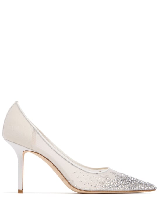 Jimmy Choo 85mm Love embellished tulle pumps