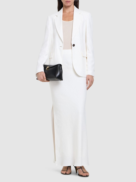 Brunello Cucinelli Fluid linen blend twill long skirt