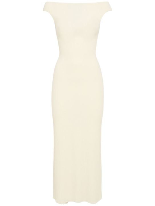 Lama Jouni Off-shoulder stretch viscose long dress