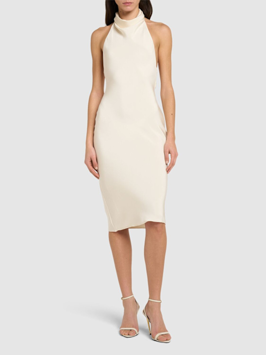 Tom Ford Silk sablé halter neck midi dress